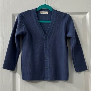 Kids Dusty Blue Ribbed Cardigan